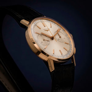 Longines Chronographe Flyback Cal.30Ch Or Rose18Kts 36 MM-1966- Réf.7414 Cal.30ch -1955-
