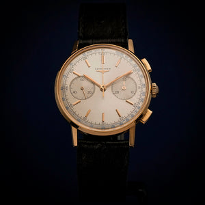 Longines Chronographe Flyback Cal.30Ch Or Rose18Kts 36 MM-1966- Réf.7414 Cal.30ch -1955-