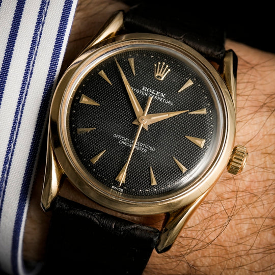 Rolex Oyster Perpetual Bombay or rose 18kts  Réf. 6290  Cal. Rolex 640 (A.260)  -1962-