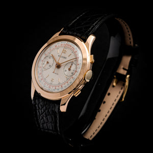 Richard  Chronographe Télémètre jumbo or rose 18kts -1960-  Réf. 638491  Cal. Valjoux 23  -1960-
