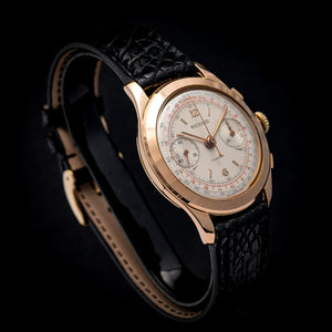 Richard  Chronographe Télémètre jumbo or rose 18kts -1960-  Réf. 638491  Cal. Valjoux 23  -1960-