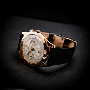Richard  Chronographe Télémètre jumbo or rose 18kts -1960-  Réf. 638491  Cal. Valjoux 23  -1960-