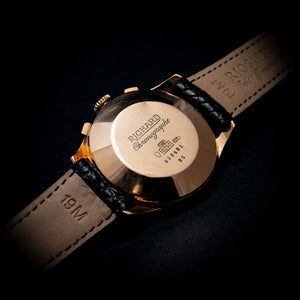 Richard  Chronographe Télémètre jumbo or rose 18kts -1960-  Réf. 638491  Cal. Valjoux 23  -1960-