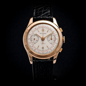 Richard  Chronographe Télémètre jumbo or rose 18kts -1960-  Réf. 638491  Cal. Valjoux 23  -1960-