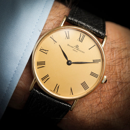 Baume & Mercier  calatrava or jaune 18K -1975-  Réf. 35135  Cal. BM1050/Peseux 330  -1975-