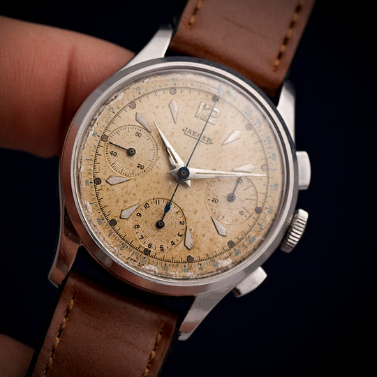 Jaeger LeCoultre Chronographe acier inoxydable Valjoux 72 -1950- Réf.177938 Cal.V72 -1950- (Copie)