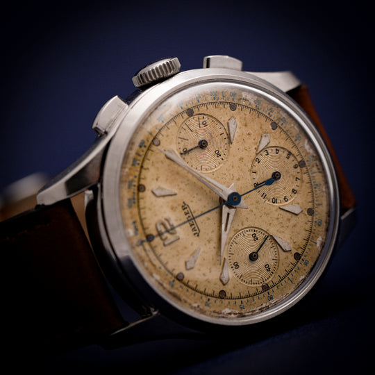 Jaeger LeCoultre Chronographe acier inoxydable Valjoux 72 -1950- Réf.177938 Cal.V72 -1950-
