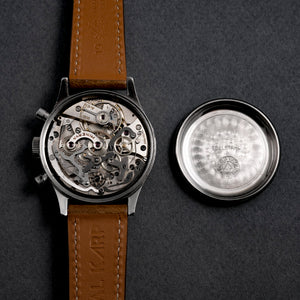 Minerva Chronographe Flyback Spillman Case 38 mm -1945-   Réf.501423 Cal. Valjoux 22  -1945-