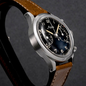 Minerva Chronographe Flyback Spillman Case 38 mm -1945-   Réf.501423 Cal. Valjoux 22  -1945-