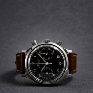 Minerva Chronographe Flyback Spillman Case 38 mm -1945-   Réf.501423 Cal. Valjoux 22  -1945-