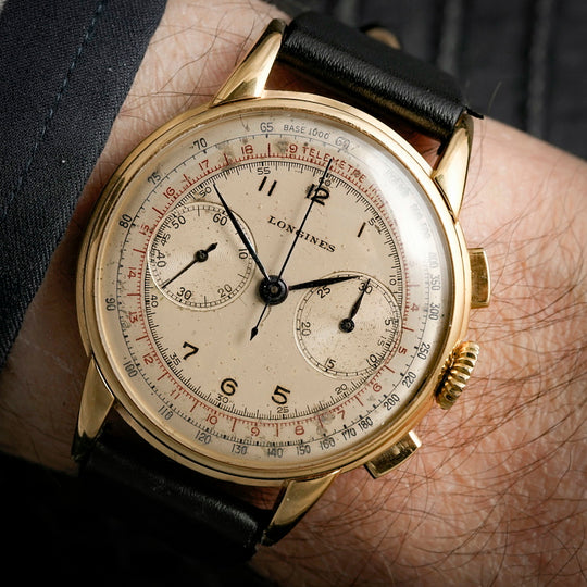Longines  Chronographe Flyback 13ZN Or Jaune 18Kts -1948- Réf.5448  Cal.13ZN -1948-