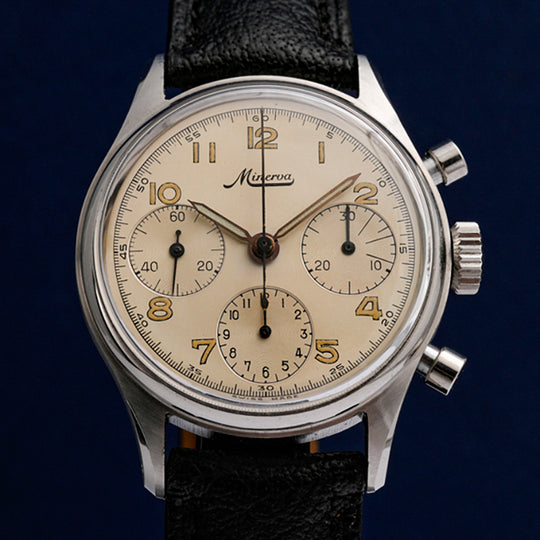 Minerva Chronographe Military  Réf. 695923  Cal. Valjoux 72  -1955-