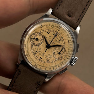 Universal Genève Chronographe Compur acier -1936- Cal.285 -1937-