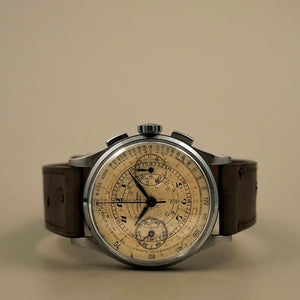 Universal Genève Chronographe Compur acier -1936- Cal.285 -1937-