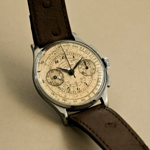 Universal Genève Chronographe Compur acier -1936- Cal.285 -1937-