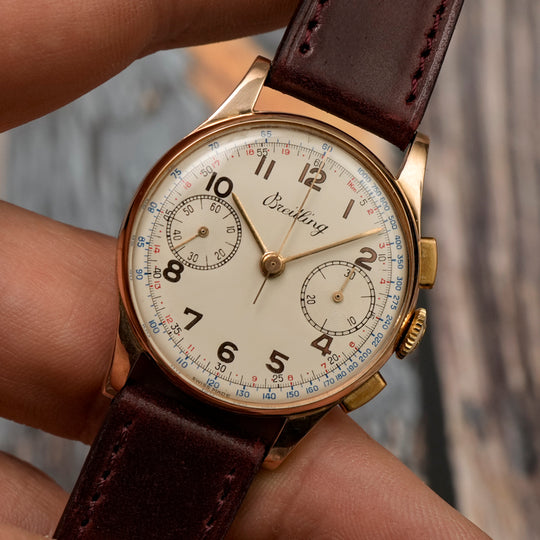 Breitling Chronographe Bicompax Or Rose 18kts -1950- Réf.1189 Cal.Venus 188 -1950-