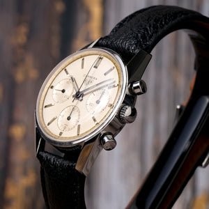 Heuer Chronographe Carrera 12 "Eggshell" Dial-1964- Réf.2447S Cal.Valjoux 72 -Circa 1964-