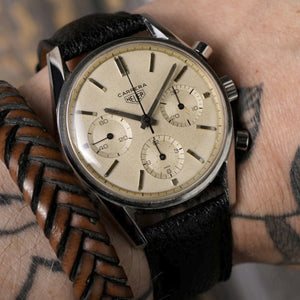 Heuer Chronographe Carrera 12 "Eggshell" Dial-1964- Réf.2447S Cal.Valjoux 72 -Circa 1964-