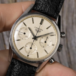 Heuer Chronographe Carrera 12 "Eggshell" Dial-1964- Réf.2447S Cal.Valjoux 72 -Circa 1964-