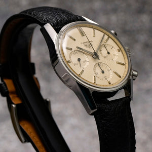 Heuer Chronographe Carrera 12 "Eggshell" Dial-1964- Réf.2447S Cal.Valjoux 72 -Circa 1964-