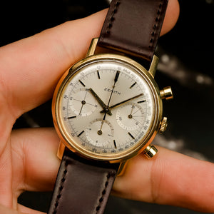 Zenith Stellina Chronographe Tricompax Or Jaune 18 kts -1960- Réf.NA Cal.146HP -1960-