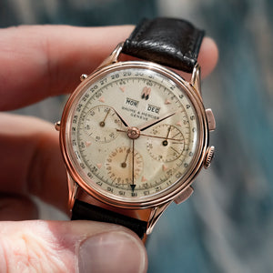 Baume & Mercier Triple Date Or Rose 18Kts -1948- Réf.3902 Cal.Valjoux 72C -1948-
