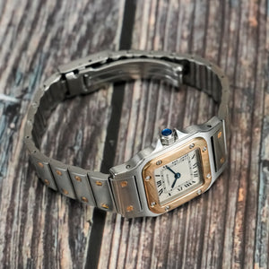 Cartier Santos Galbée Lady Or 18kts & Acier -2000- Réf. 1057930 Cal.Cartier 157 -2000-