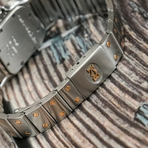 Cartier Santos Galbée Lady Or 18kts & Acier -2000- Réf. 1057930 Cal.Cartier 157 -2000-