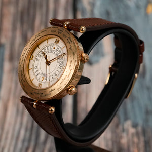 Van Cleef & Arpels  Traveler World Time Alarm Or Jaune 18kts -1990- Réf.123038 Cal.LeCoultre 911 -1990-