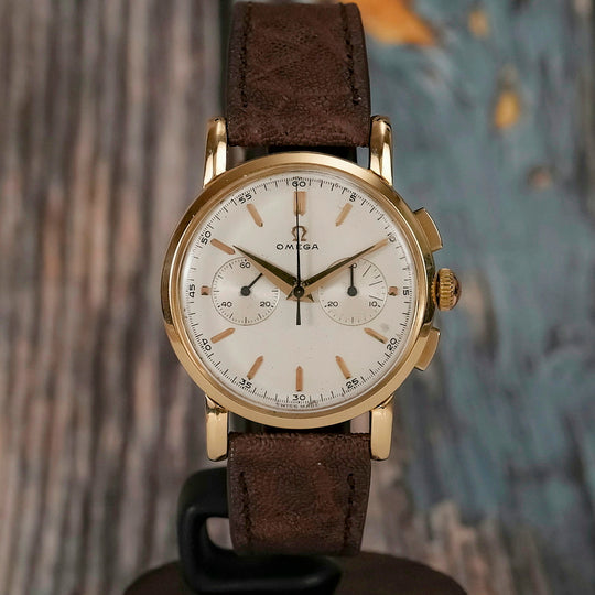 Omega Chronographe Deux Compteurs Or Jaune 18kts -1951- Réf.2380 Cal.Omega 320 (Lemania CH27)  -1951-