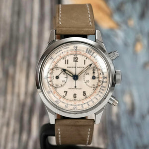 PHILIPPE WATCH Chronographe Amagnetic Spillman Case -1948- Réf.2501 Cal.Valjoux 22 -Circa 1950-
