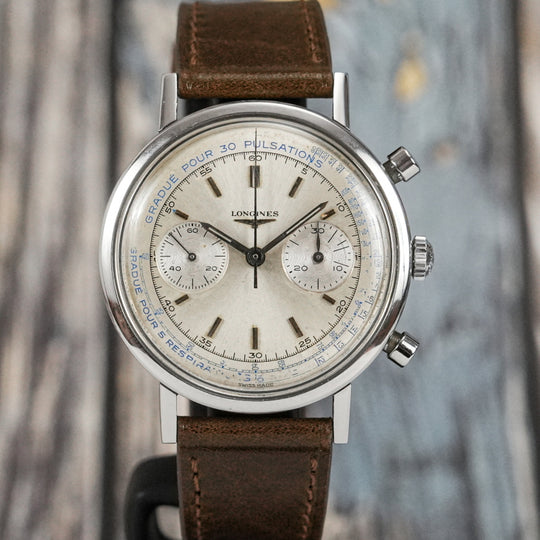 Longines Chronographe Flyback Pulsomètre Acier Inoxydale -1965- Réf.7413 2 Cal.30CH -1965-