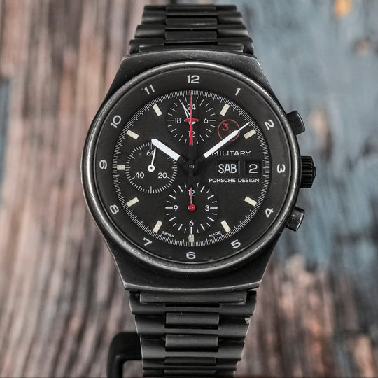 Porsche Design Chronographe GMT Military PVD 3H -1980- Réf.7177 Cal.Lemania 5100 -1980-