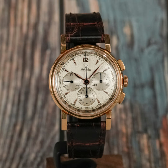 Omega Chronographe or Jaune 18kts -1947- Réf.2550 Cal.321/ lemania 27ch C12 -1947-