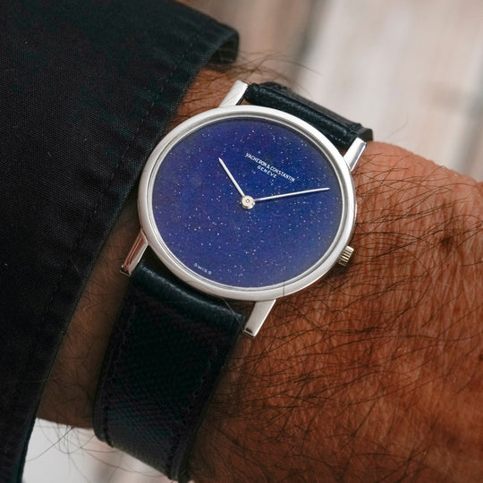 Vacheron Constantin Extra-plate or blanc 18 K pour Bulgari cadran lapis-lazuli -1970- Réf.7291P Cal.1003 -Circa 1970-