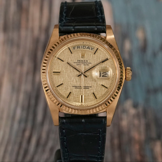 Rolex Day-Date Or Jaune 18kts Cadran OT Pie Pan Lin -1975- Réf.1803 Cal.1556 -1975-