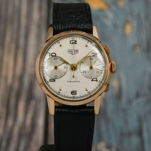 Heuer Chronographe Pre-Carrera Big Eyes or jaune 18k -1949-  Réf.2311 Cal.Valjoux 23 -1949-