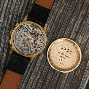 Heuer Chronographe Pre-Carrera Big Eyes or jaune 18k -1949-  Réf.2311 Cal.Valjoux 23 -1949-