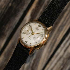 Heuer Chronographe Pre-Carrera Big Eyes or jaune 18k -1949-  Réf.2311 Cal.Valjoux 23 -1949-
