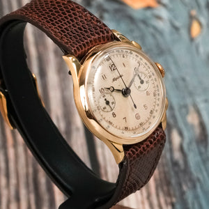 Alpina Chronographe or jaune 18kts -1945- Réf.105407 Cal.Alpina 943/Angelus 215 -1945-