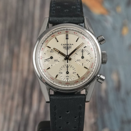 Heuer Chronographe Carrera 12 "Red Tachy"-1964- Réf.2447 T Cal.Valjoux 72 -1964-