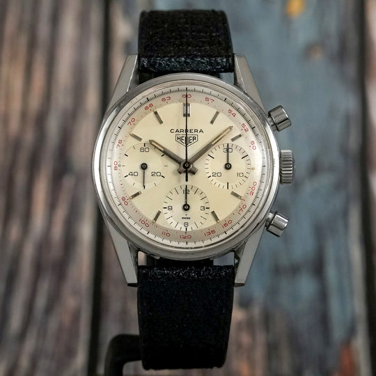 Heuer Chronographe Carrera 12 "Red Tachy"-1964- Réf.2447 T Cal.Valjoux 72 -1964-