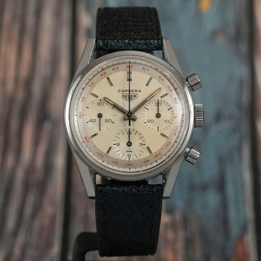 Heuer Chronographe Carrera 12 "Red Tachy"-1964- Réf.2447 T Cal.Valjoux 72 -1964-