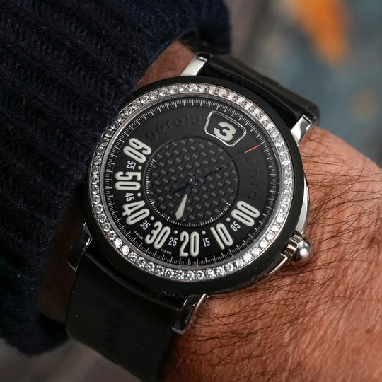 Gérald Genta Retro Sport acier inoxydable et diamants -2000- Réf.G.3694 Cal.GA 4700 / ETA 2892  -2000-