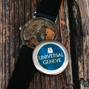 Montre Vintage Universal Genève White Shadow Date - Microtor UG 67, NOS, Années 70