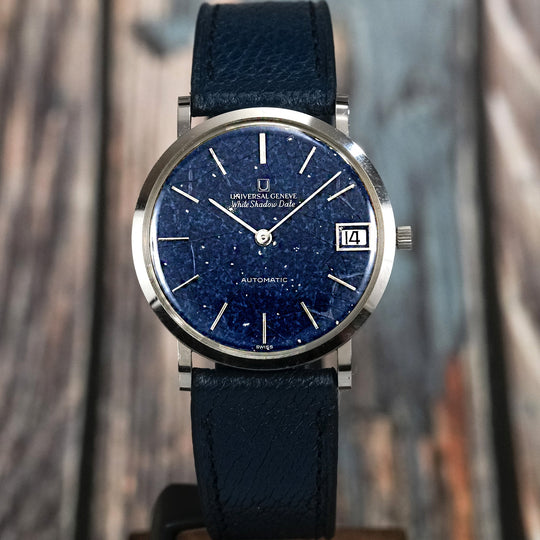 Universal Genève White Shadow Date NOS Acier Inoxydable -1980- Réf.867101 Cal.1-67 Microtor -1980-