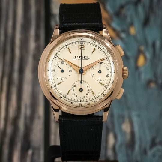 Jaeger LeCoultre Chronographe Tri-Compax or jaune 18k -1950- Réf.141.11 Cal.UG285 -1950-