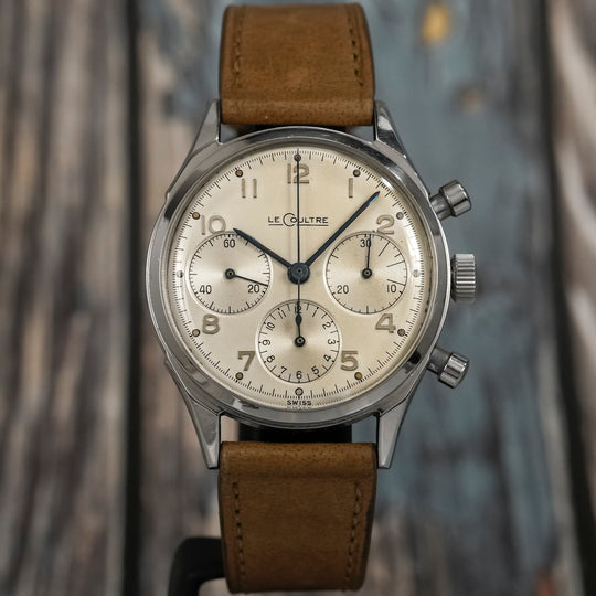 Jaeger LeCoultre Chronographe acier inoxydable -1963- Réf.E335 Cal.Valjoux 72