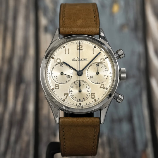 Jaeger LeCoultre Chronographe acier inoxydable -1963- Réf.E335 Cal.Valjoux 72