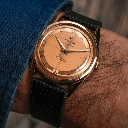 Universal Genève Polrouter Jet or rose 18 K -1960- Réf.10369/1 Cal.215-9  -Circa 1960-